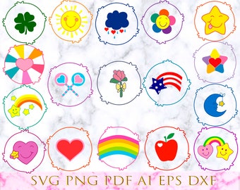 Treatment bears Etsy image about Care Bear Belly Badges Printable referred to as Treatment bears Etsy